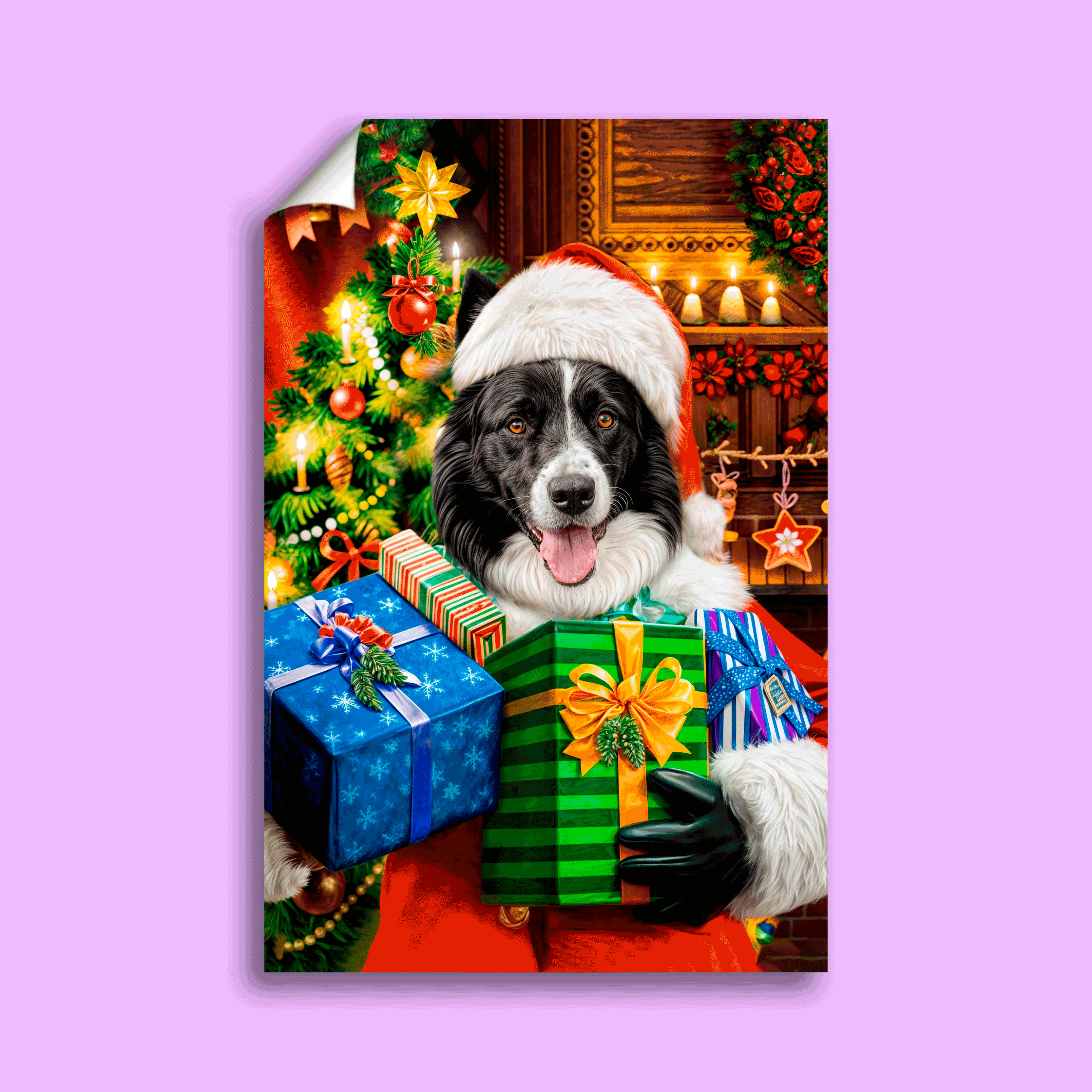 Holiday Cheer Pet Portrait – Santa’s Little Gift Giver